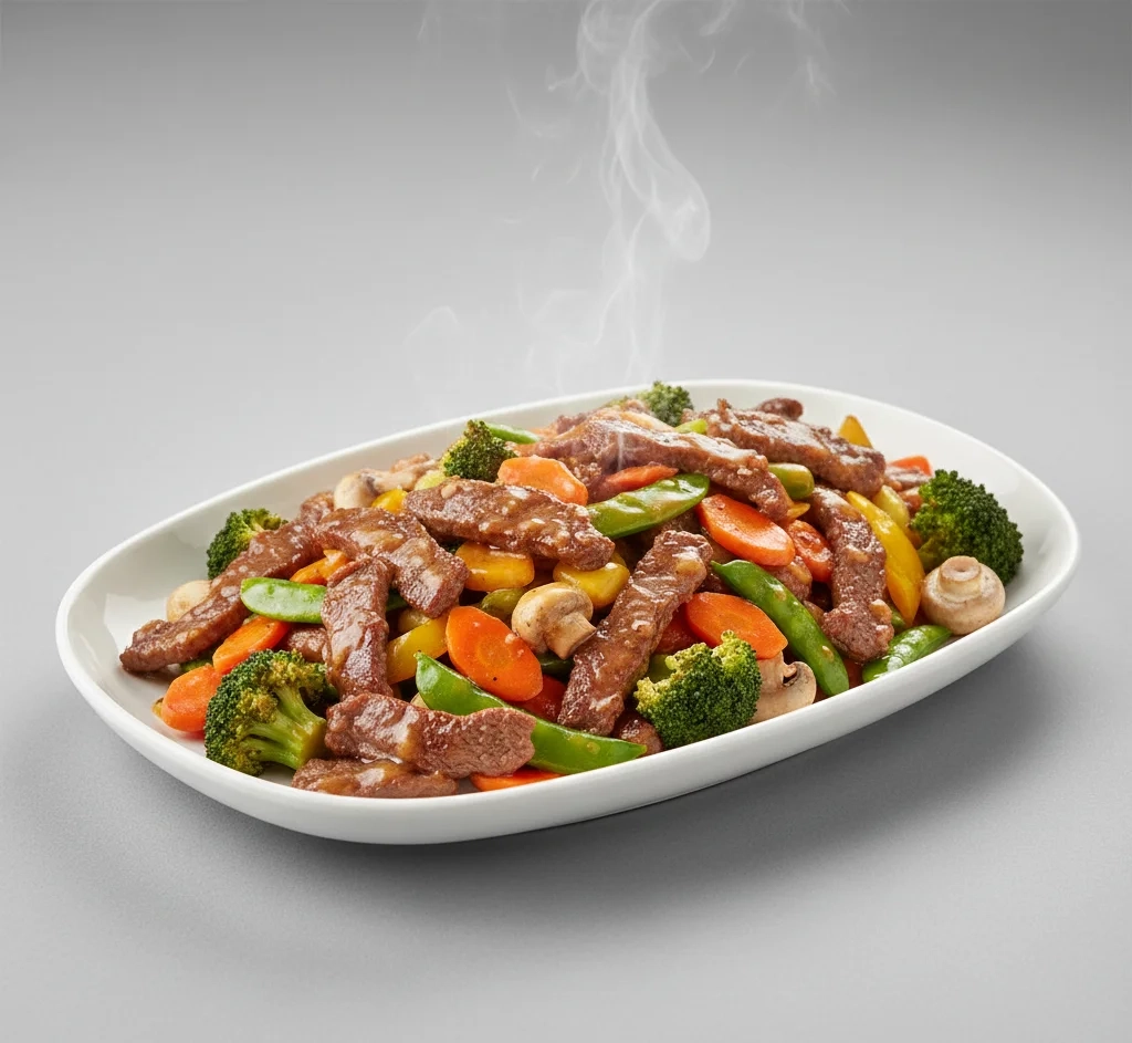 Stir-fried beef with mixed vegetables